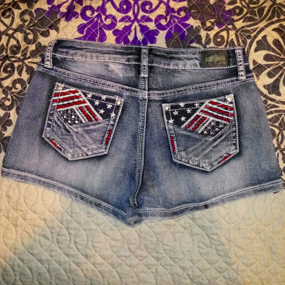 🔥ZCO Jeans Patriotic Shorts (girls)